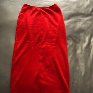 Red pencil skirt